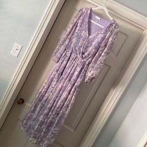 Lush Tiered Floral Midi Dress